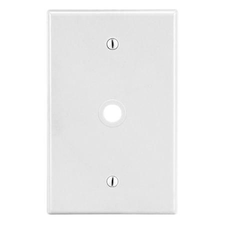 Hubbell Wiring Device-Kellems Wallplate, Mid-Size 1-Gang, .406" Opening, Box Mount, White PJ11W